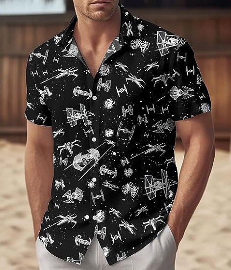 Men's Button Shirt, Summer TropicalHawaiian Shirt ,  Vacation Short Sleeve Casual Shirt Men